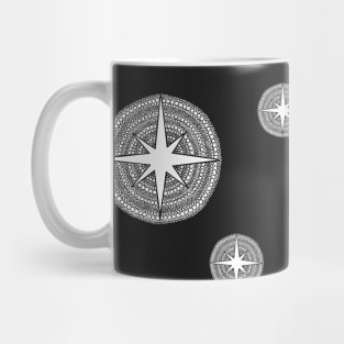 Copy of Twinkle Stars Black and White Pattern with Black Background Mug